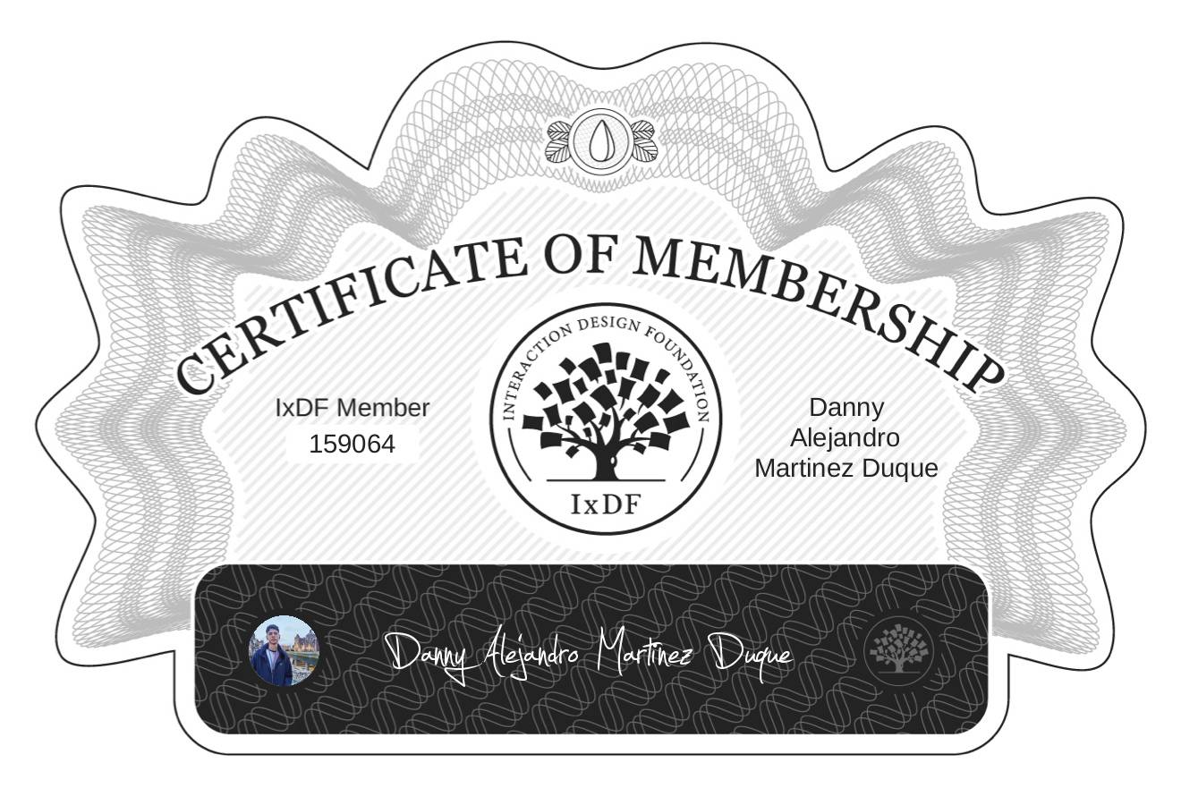 Certificate of Membership – Danny Alejandro Martínez Duque