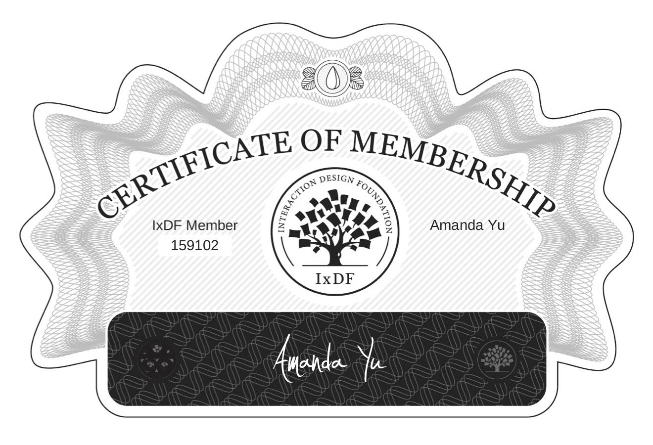 Certificate of Membership – Amanda Yu