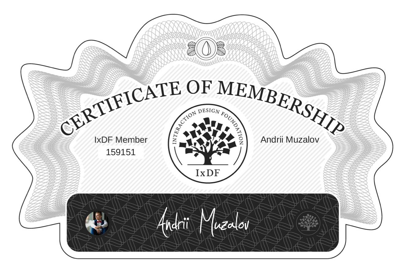 Certificate of Membership – Andrii Muzalov