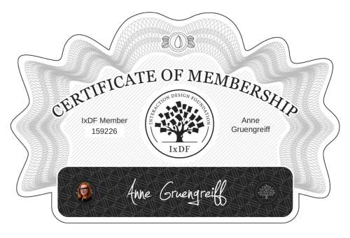 Certificate of Membership – Anne Gruengreiff
