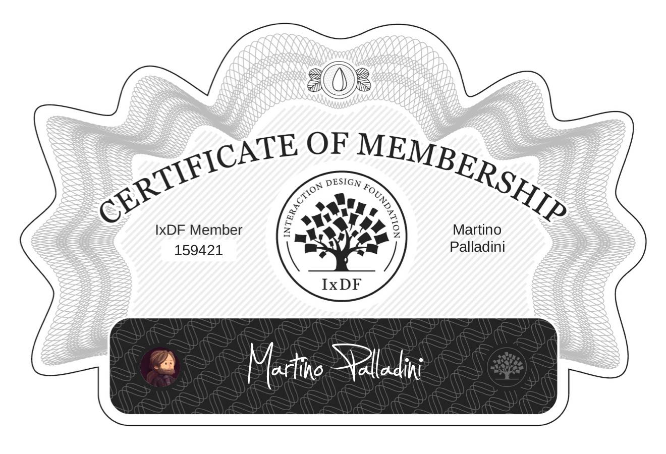 Certificate of Membership – Martino Palladini