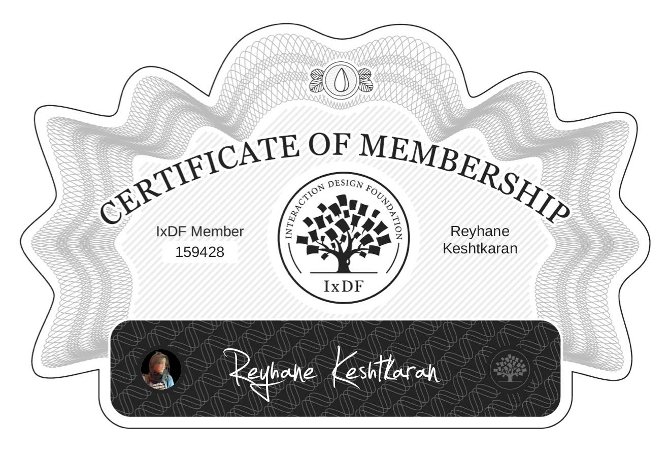 Certificate of Membership – Reyhane Keshtkaran