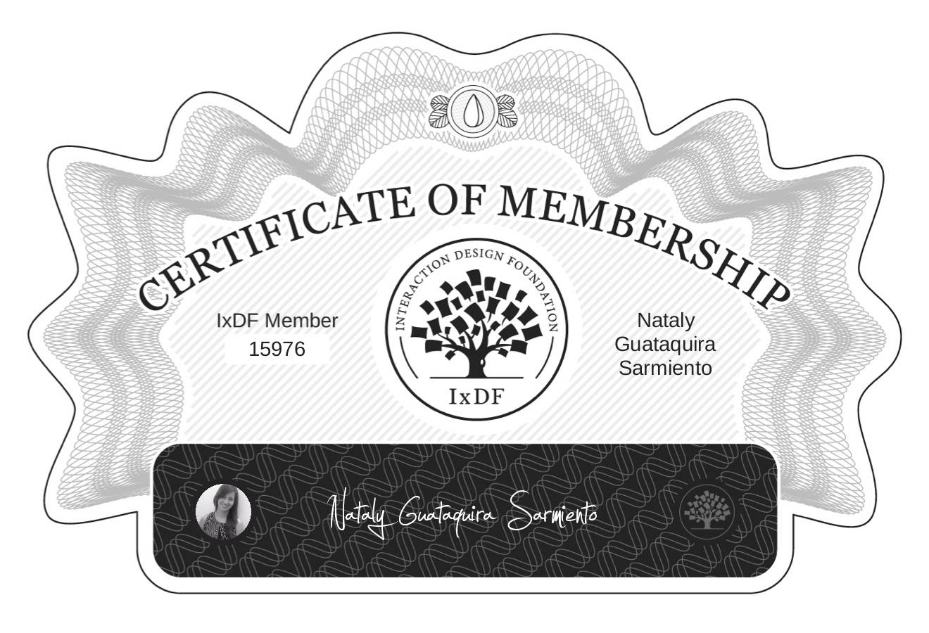 Certificate of Membership – Nataly Guataquira Sarmiento