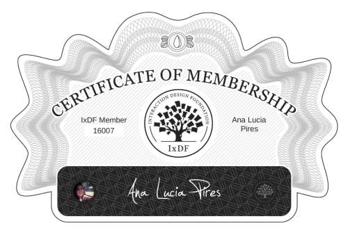 Certificate of Membership – Ana Lucia Pires