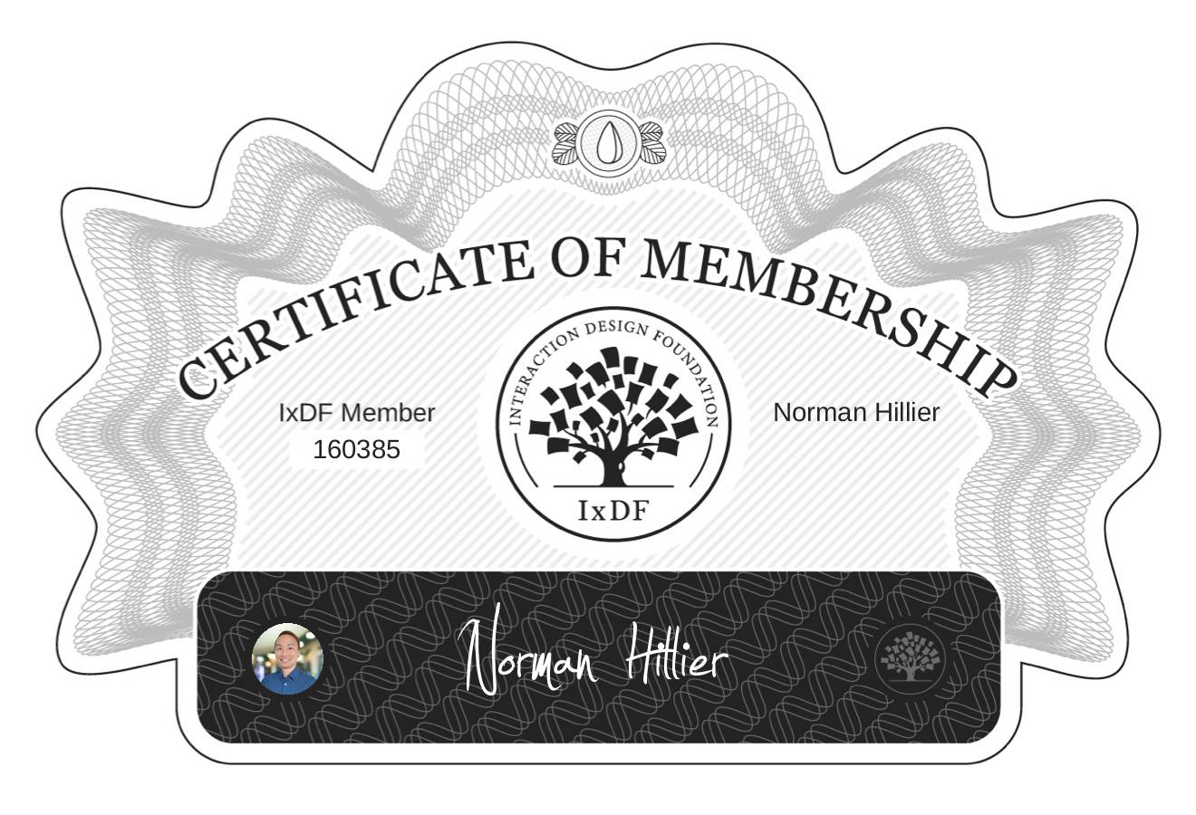 Certificate of Membership – Norman Hillier