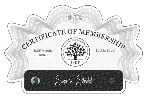 Certificate of Membership – Sophia Strobl