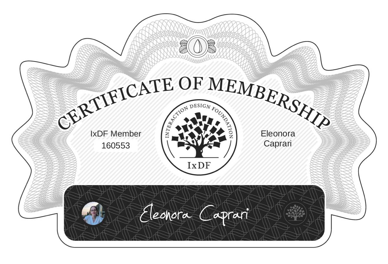 Certificate of Membership – Eleonora Caprari