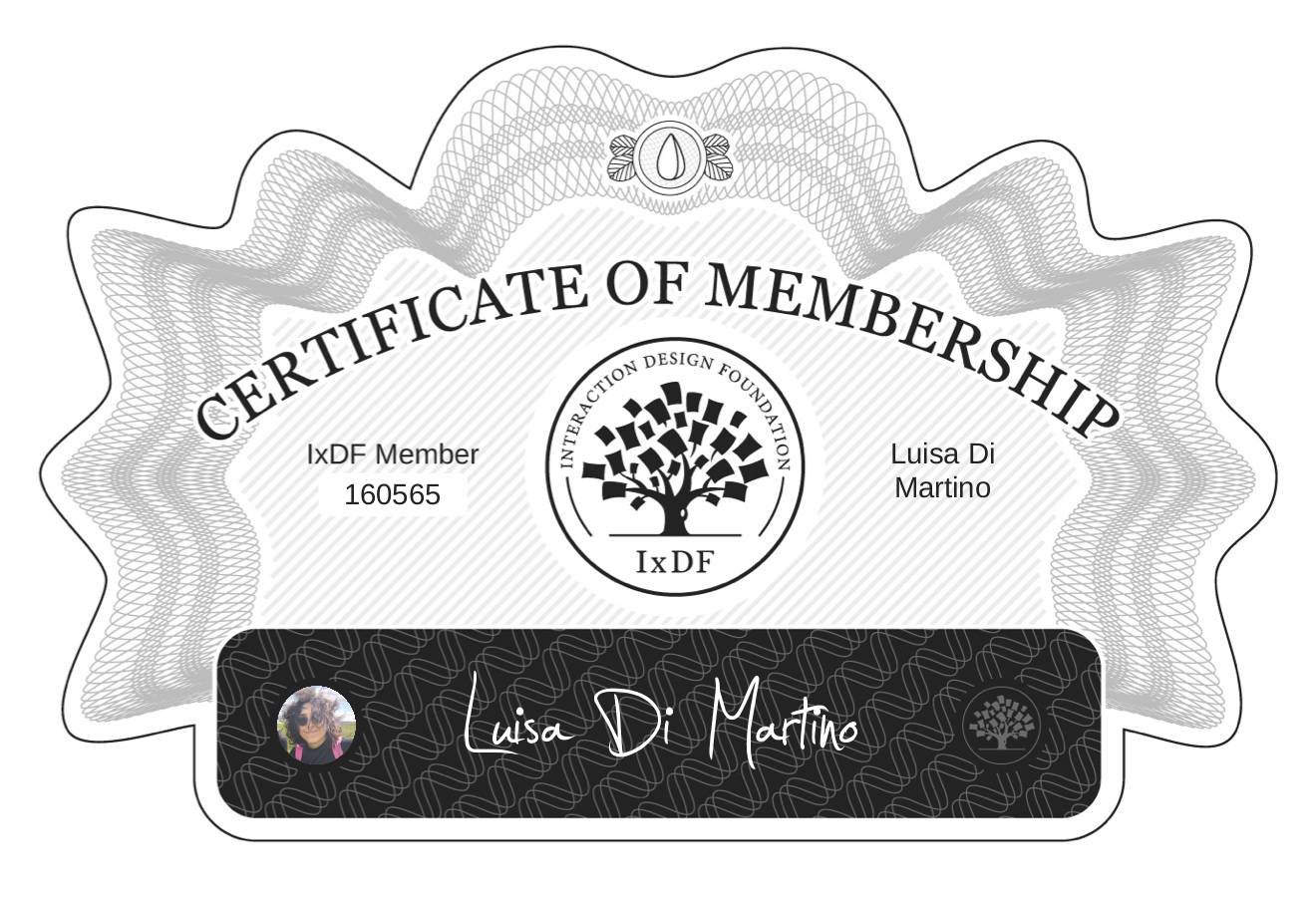 Certificate of Membership – Luisa Di Martino