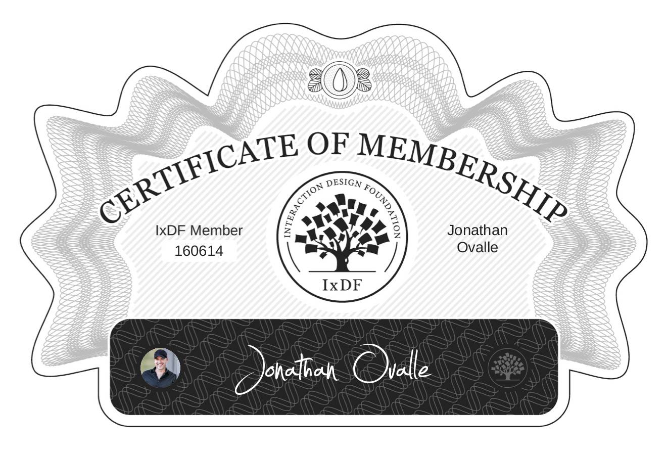 Certificate of Membership – Jonathan Ovalle