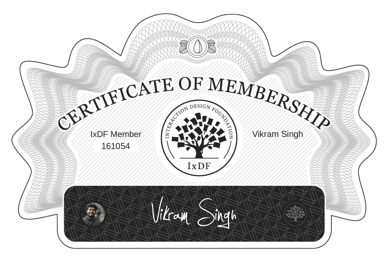 Certificate of Membership – Vikram Singh