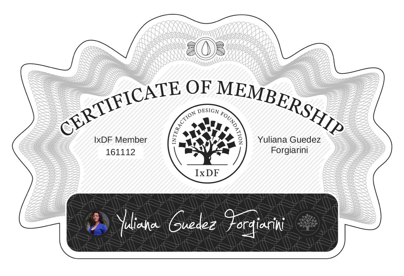 Certificate of Membership – Yuliana Guedez Forgiarini