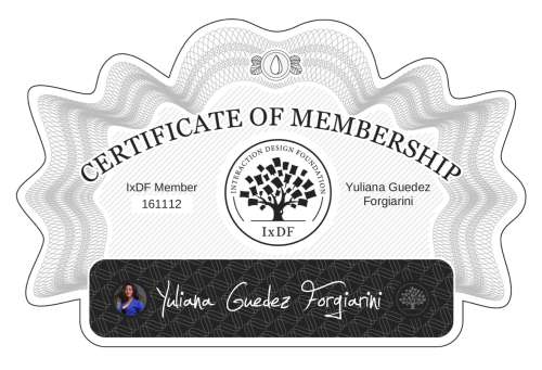 Certificate of Membership – Yuliana Guedez Forgiarini