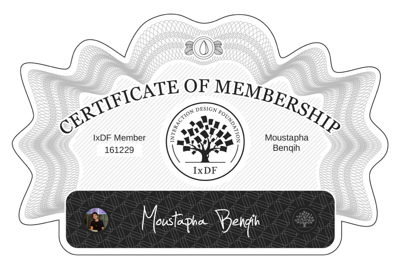 Certificate of Membership – Moustapha Benqih