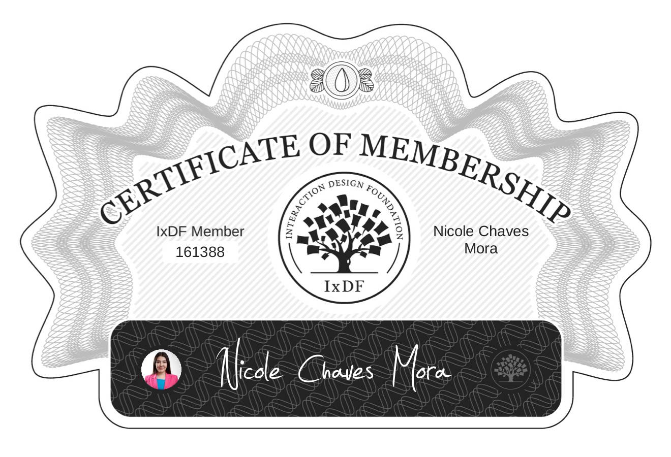 Certificate of Membership – Nicole Chaves Mora