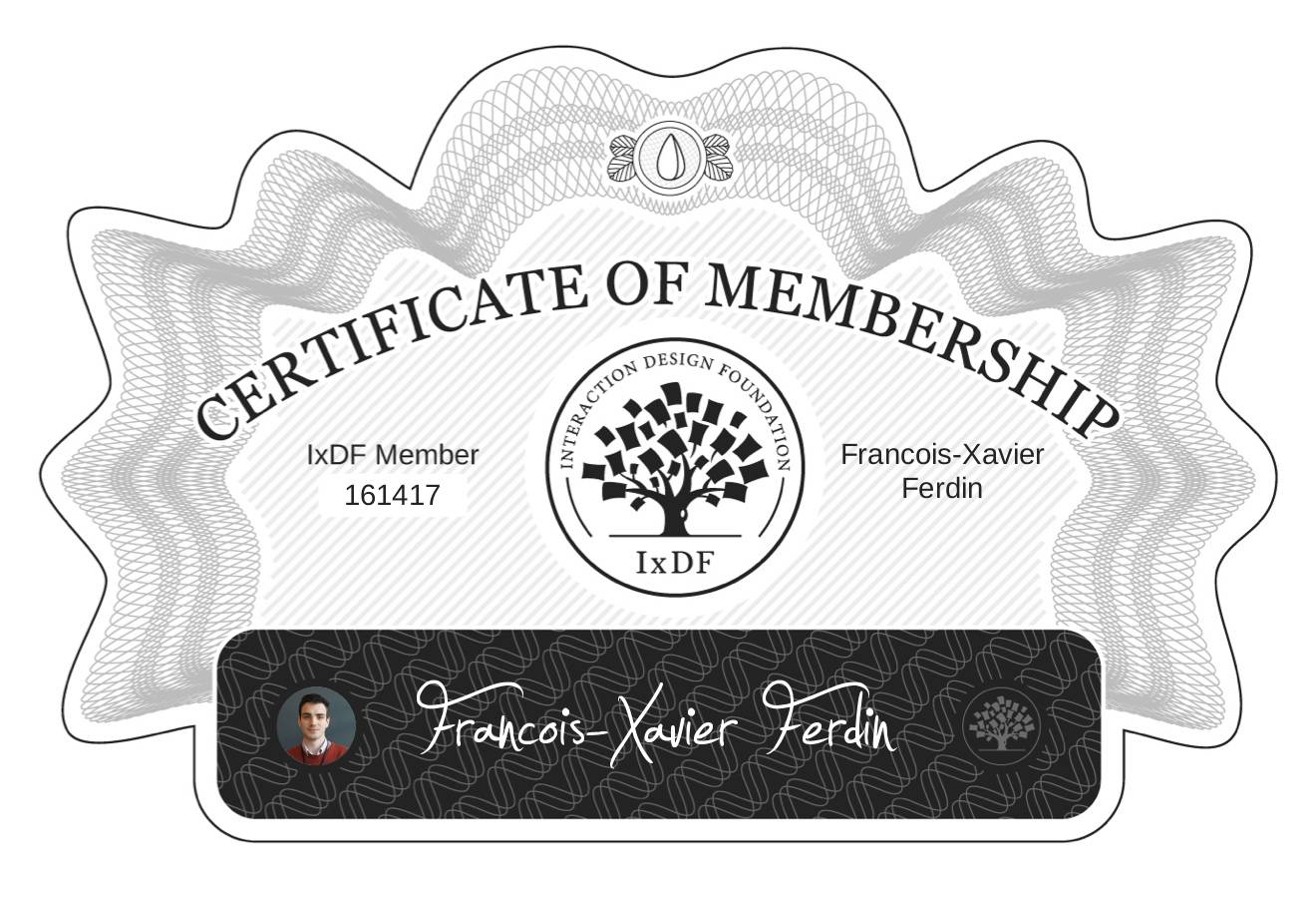 Certificate of Membership – Francois-Xavier Ferdin