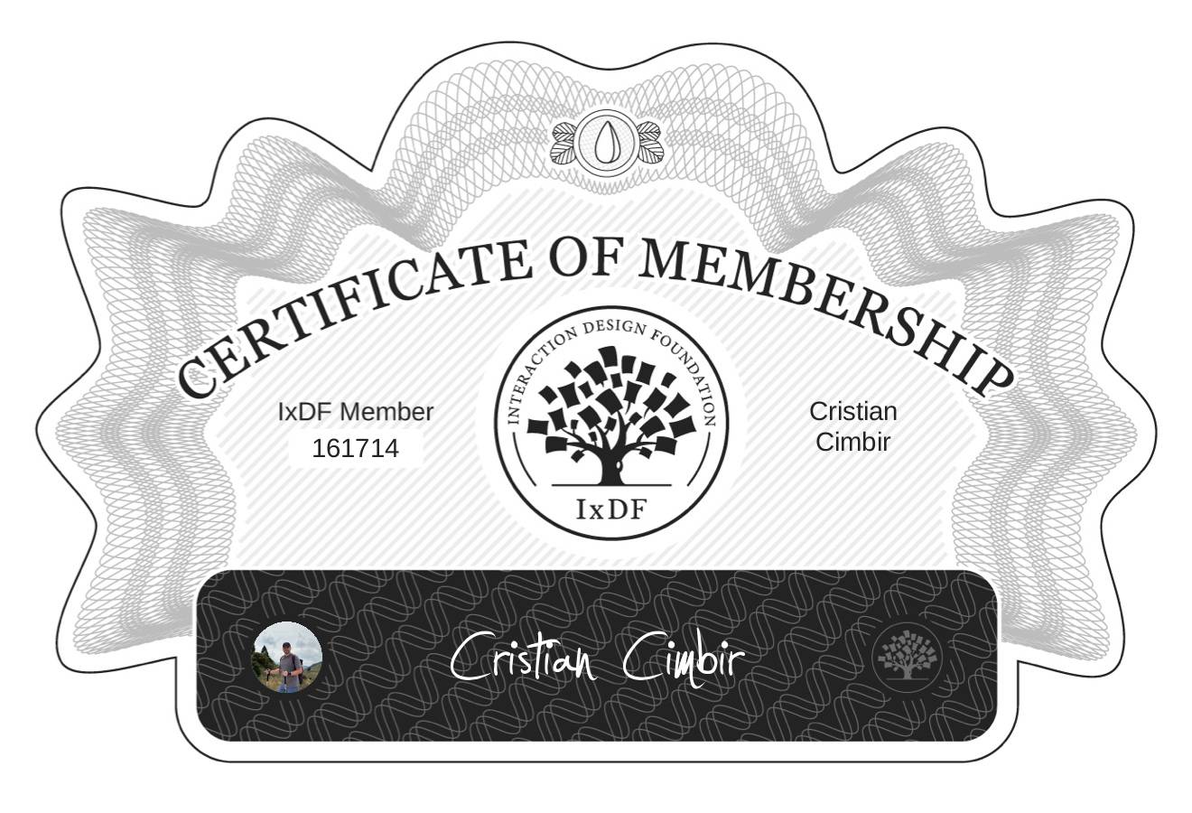 Certificate of Membership – Cristian Cimbir
