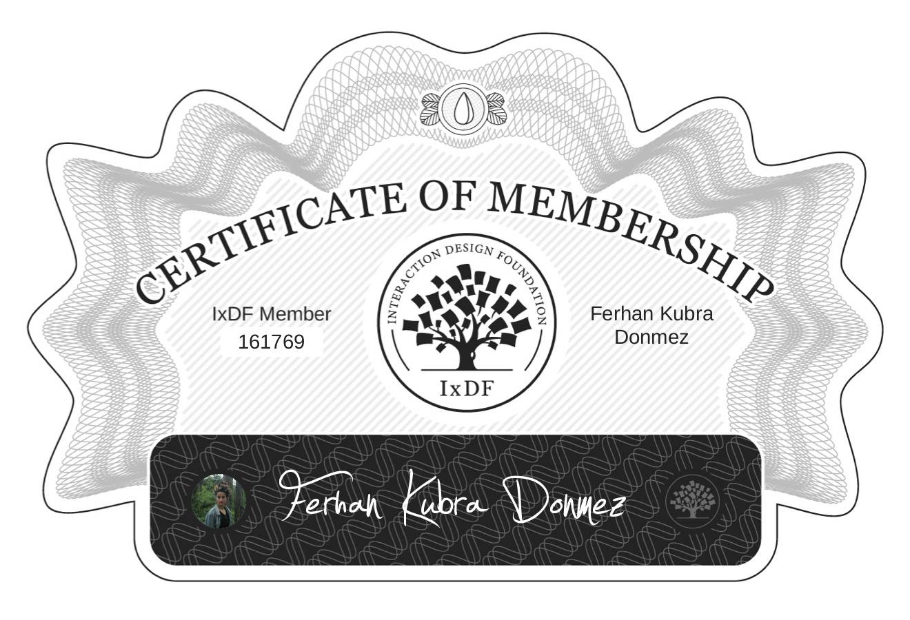 Certificate of Membership – Ferhan Kübra Dönmez