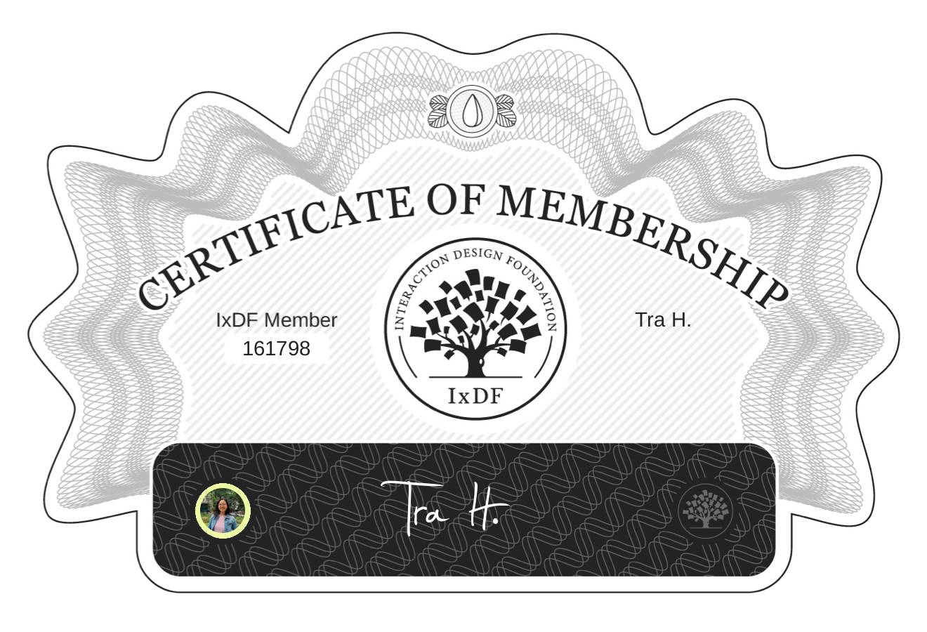 Certificate of Membership – Tra H.