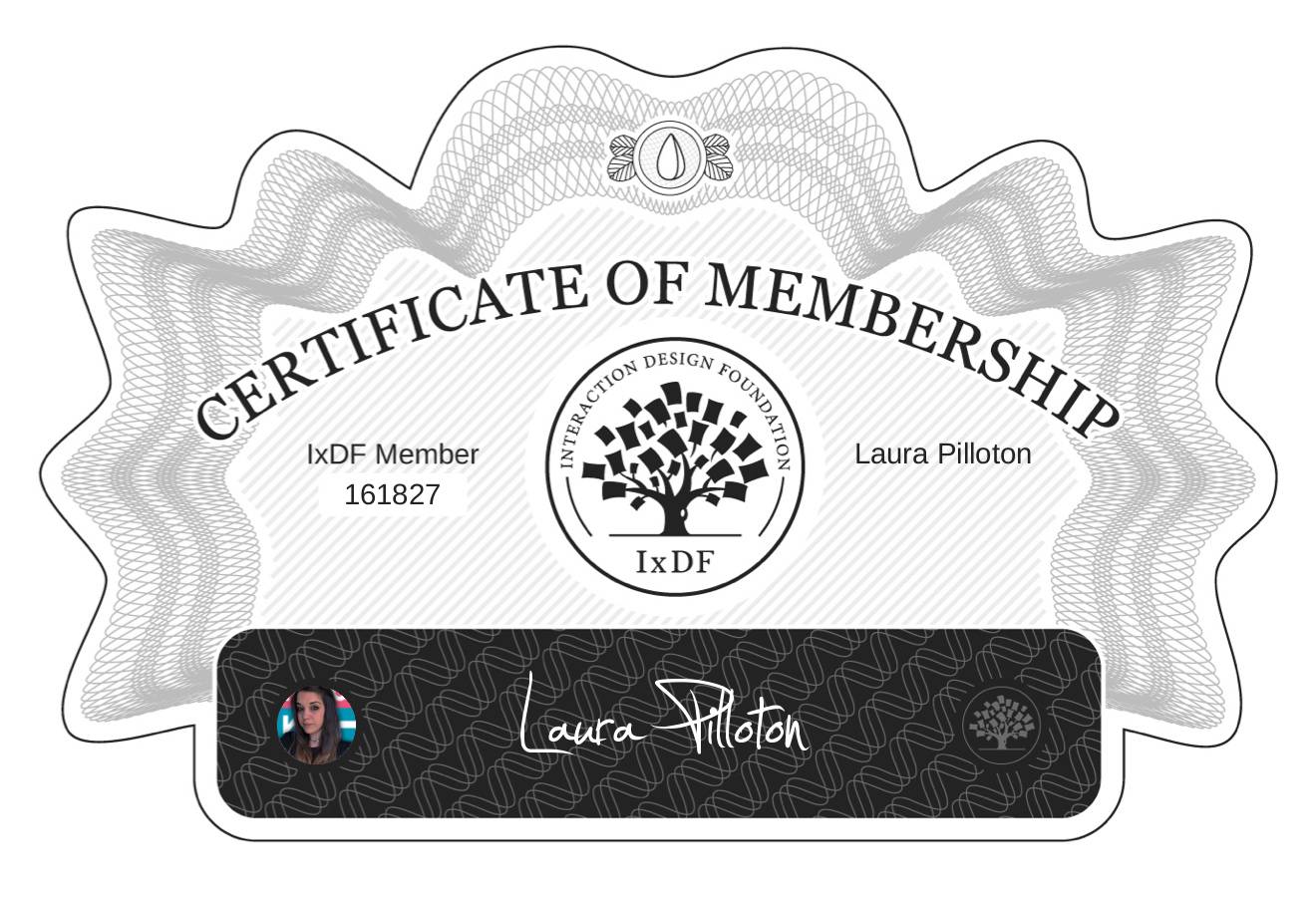 Certificate of Membership – Laura Pilloton
