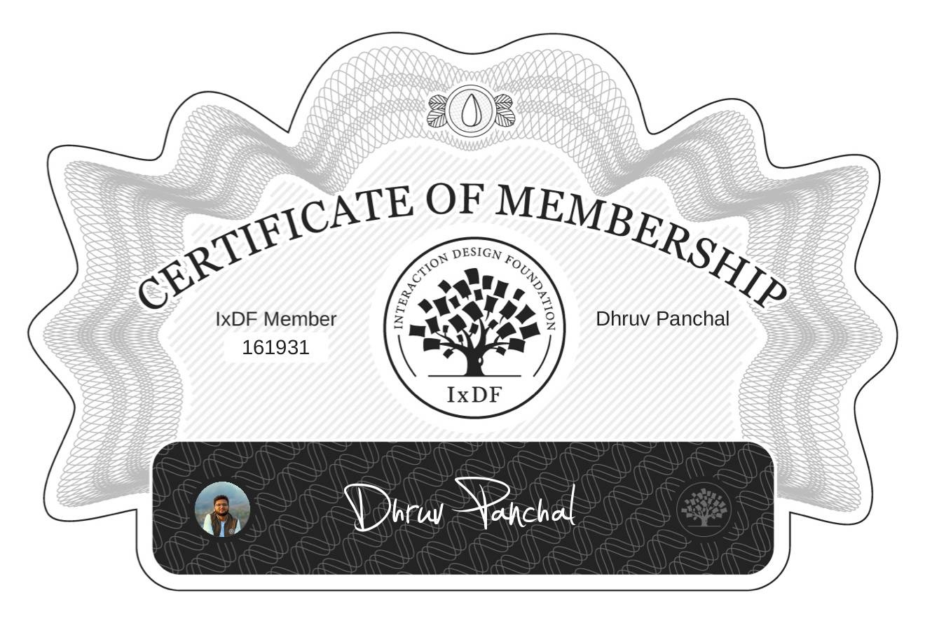 Certificate of Membership – Dhruv Panchal