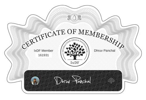 Certificate of Membership – Dhruv Panchal