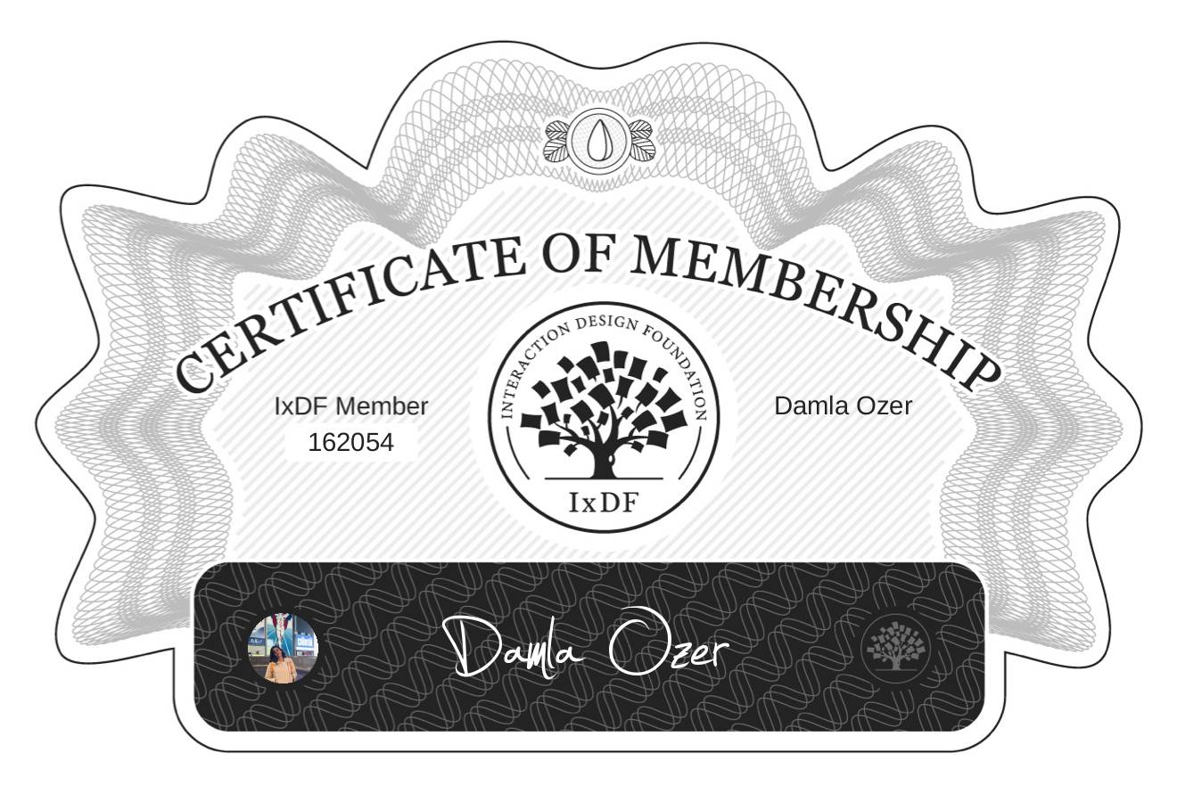 Certificate of Membership – Damla Özer
