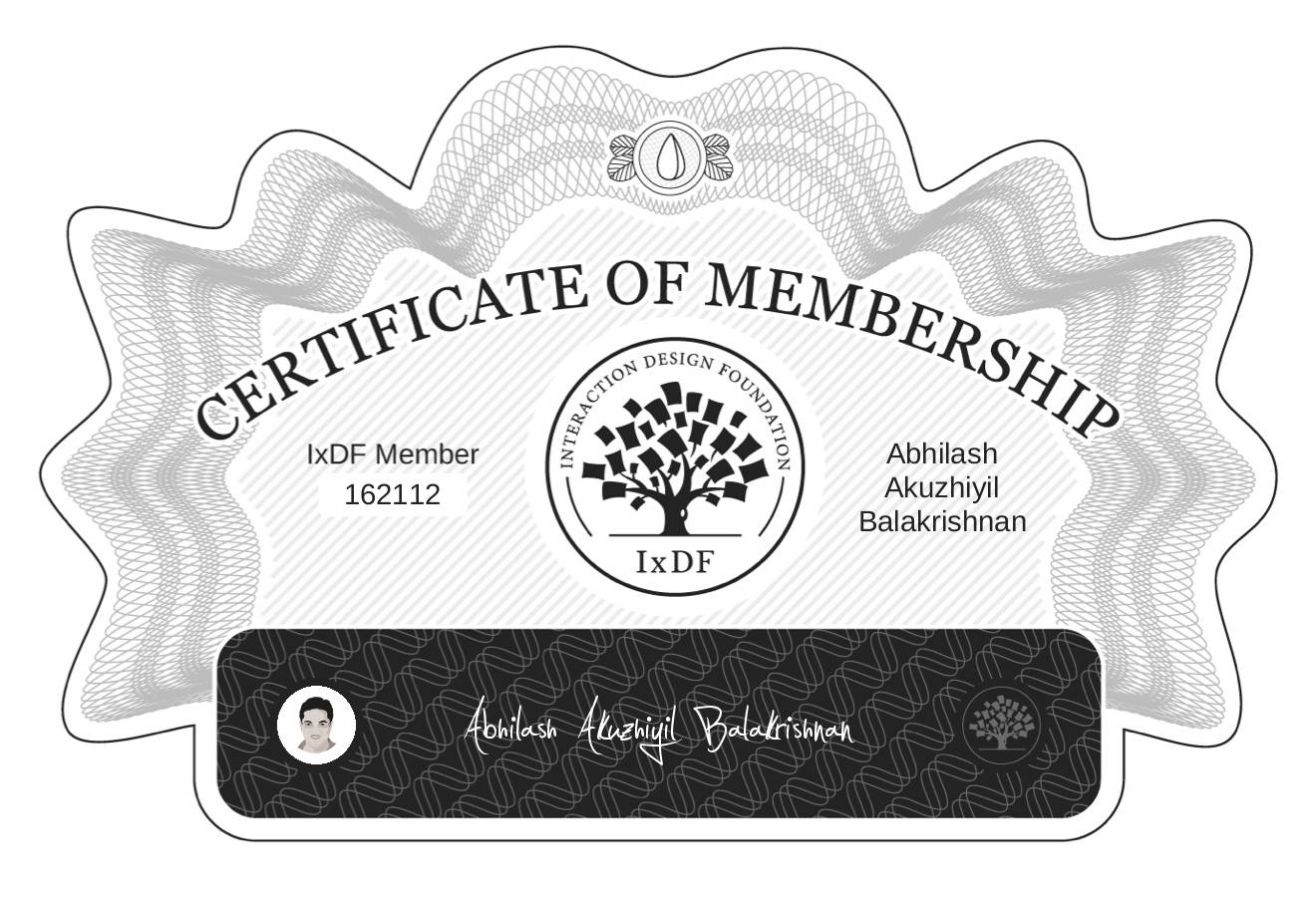 Certificate of Membership – Abhilash Akuzhiyil Balakrishnan