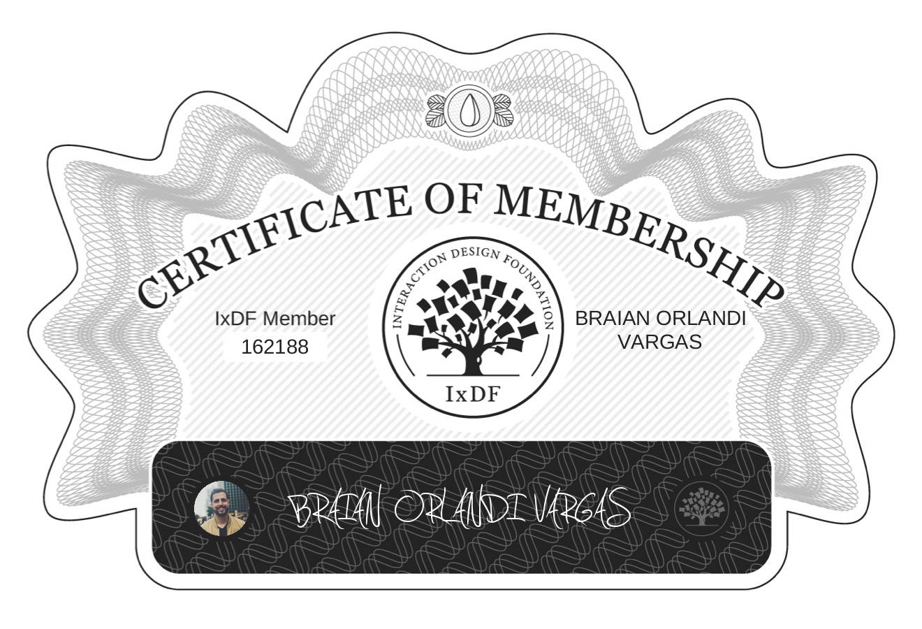 Certificate of Membership – BRAIAN ORLANDI VARGAS