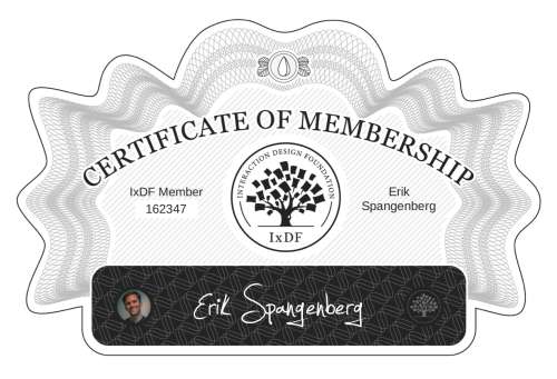 Certificate of Membership – Erik Spangenberg