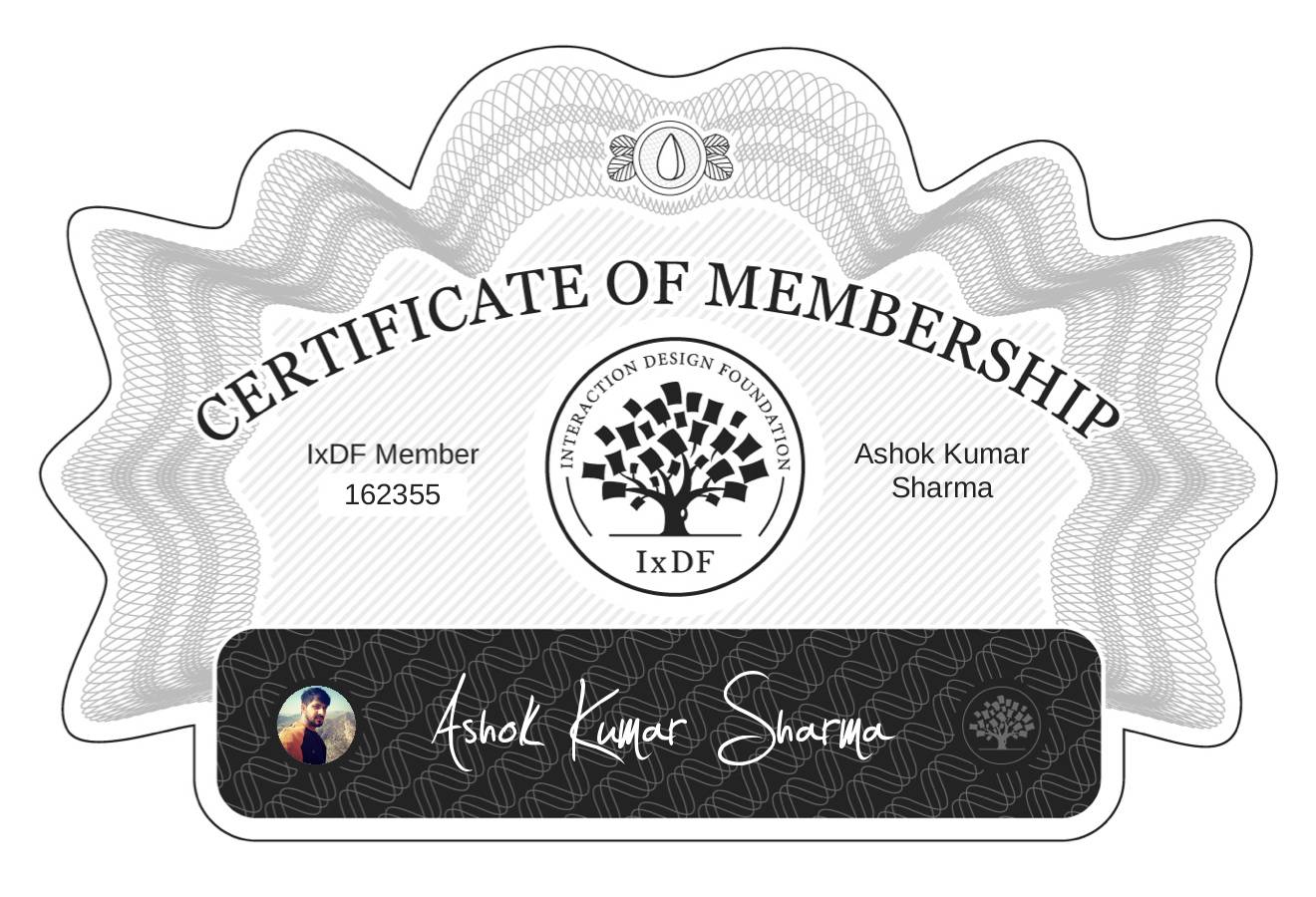 Certificate of Membership – Ashok Kumar Sharma