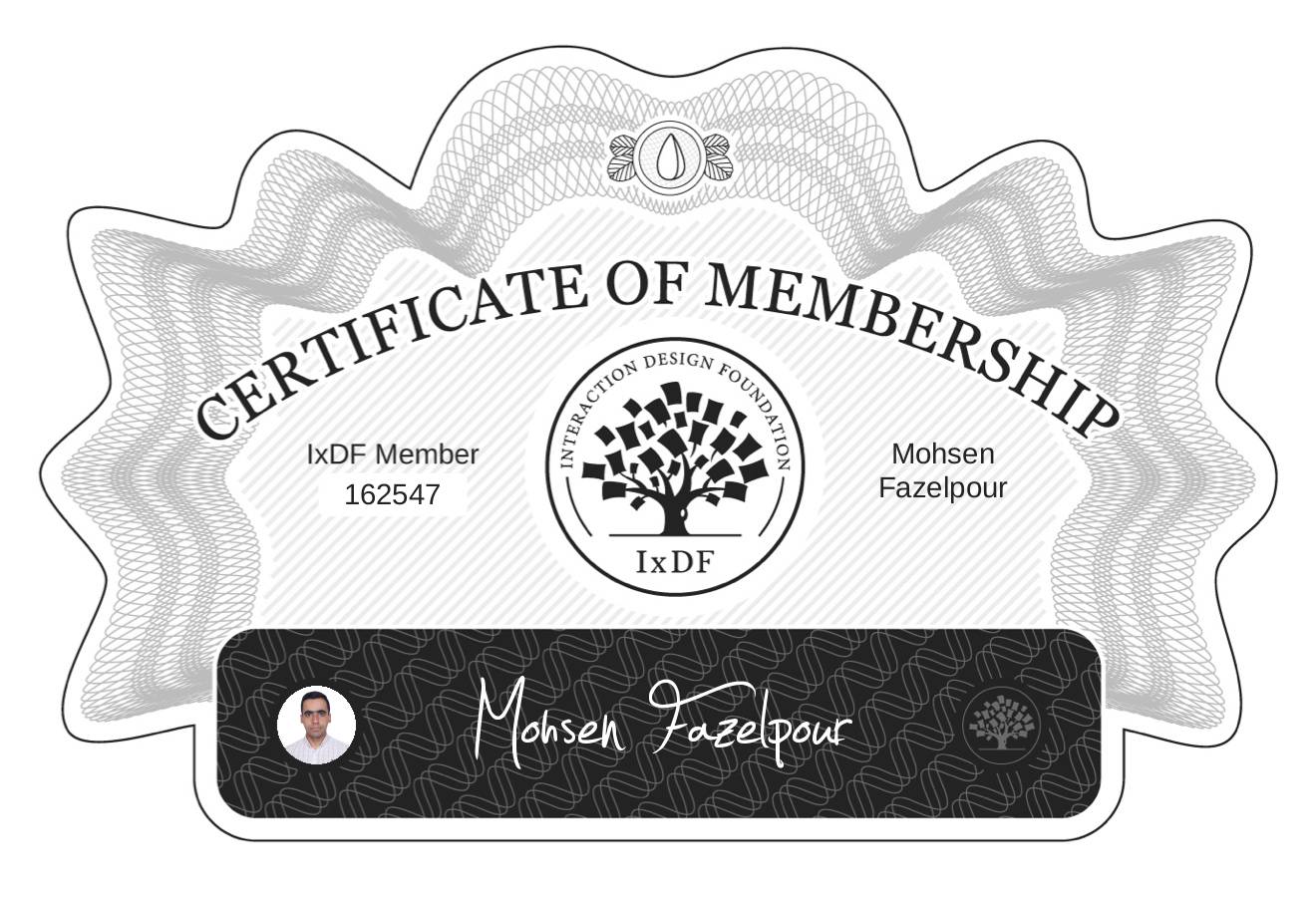 Certificate of Membership – Mohsen Fazelpour
