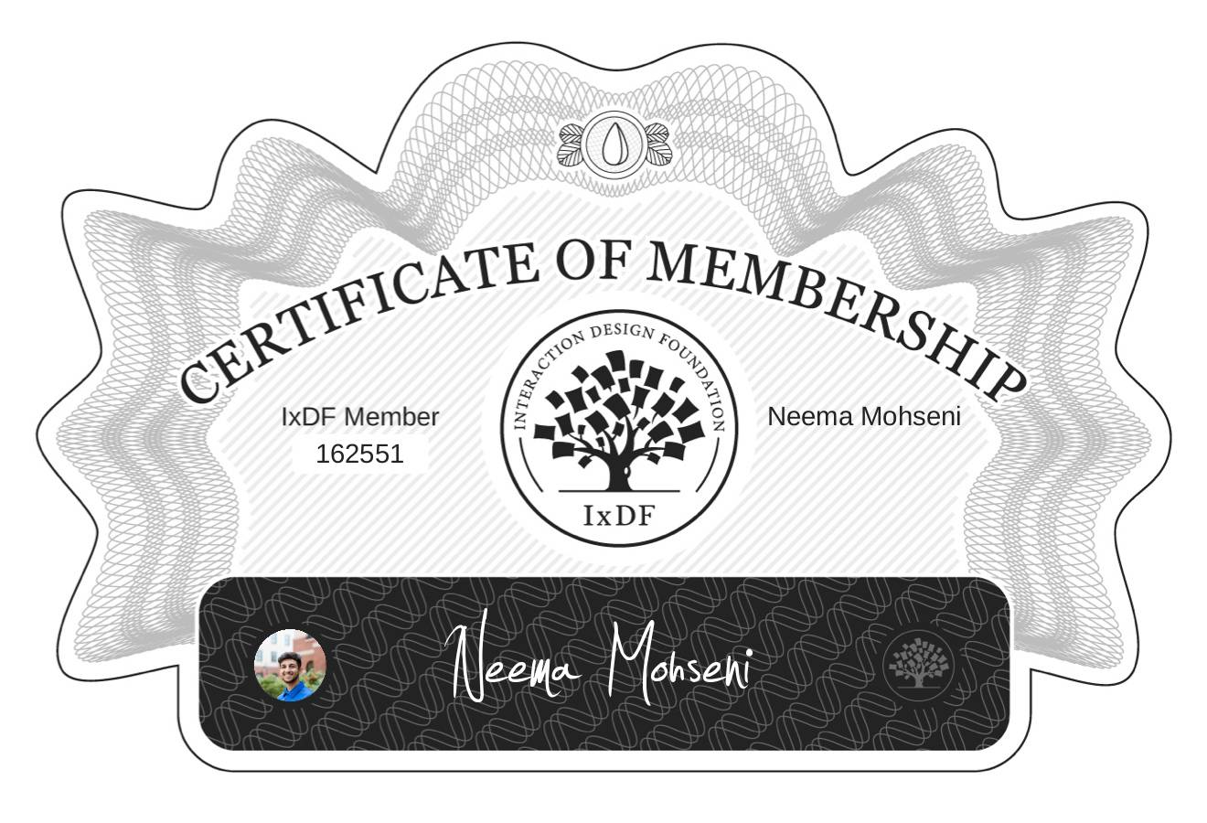 Certificate of Membership – Neema Mohseni