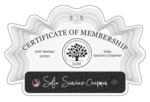 Certificate of Membership – Sofia Sanchez-Chapman