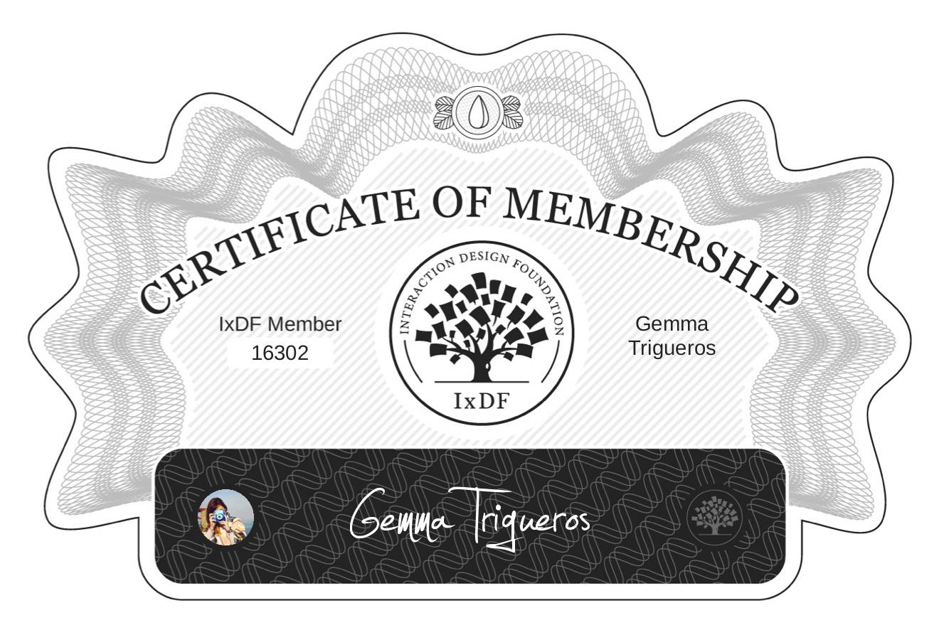 Certificate of Membership – Gemma Trigueros