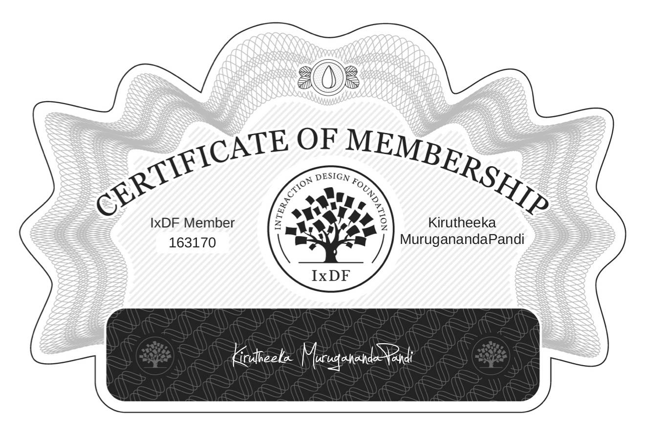 Certificate of Membership – Kirutheeka MuruganandaPandi
