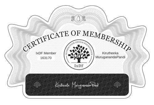 Certificate of Membership – Kirutheeka MuruganandaPandi
