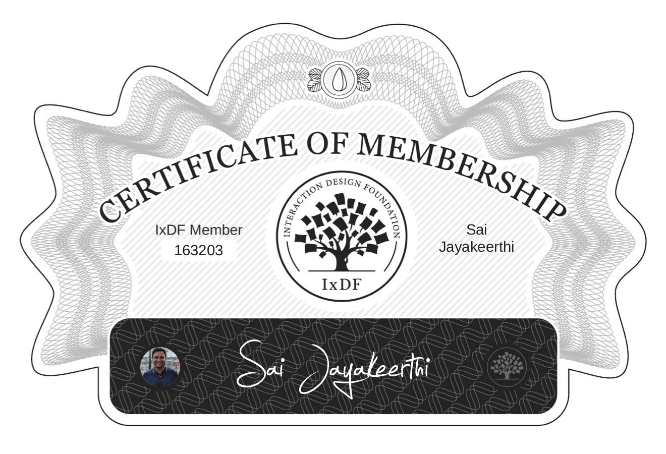 Certificate of Membership – Sai Jayakeerthi