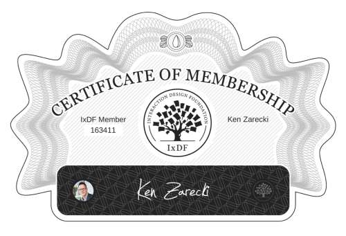 Certificate of Membership – Ken Zarecki