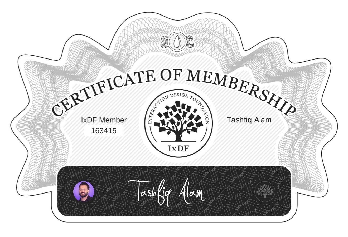 Certificate of Membership – Tashfiq Alam