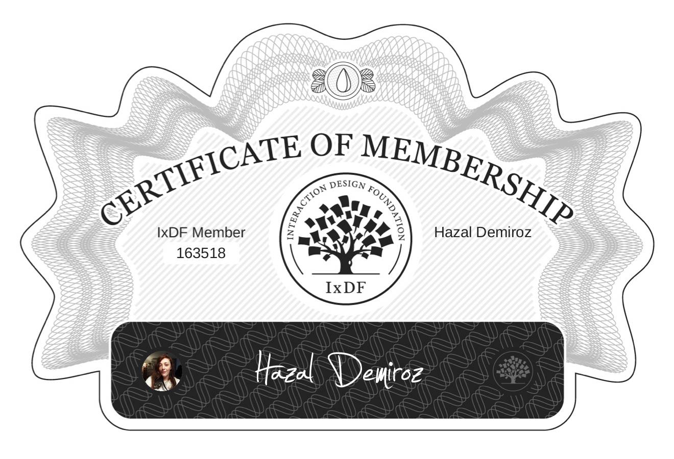 Certificate of Membership – Hazal Demiröz