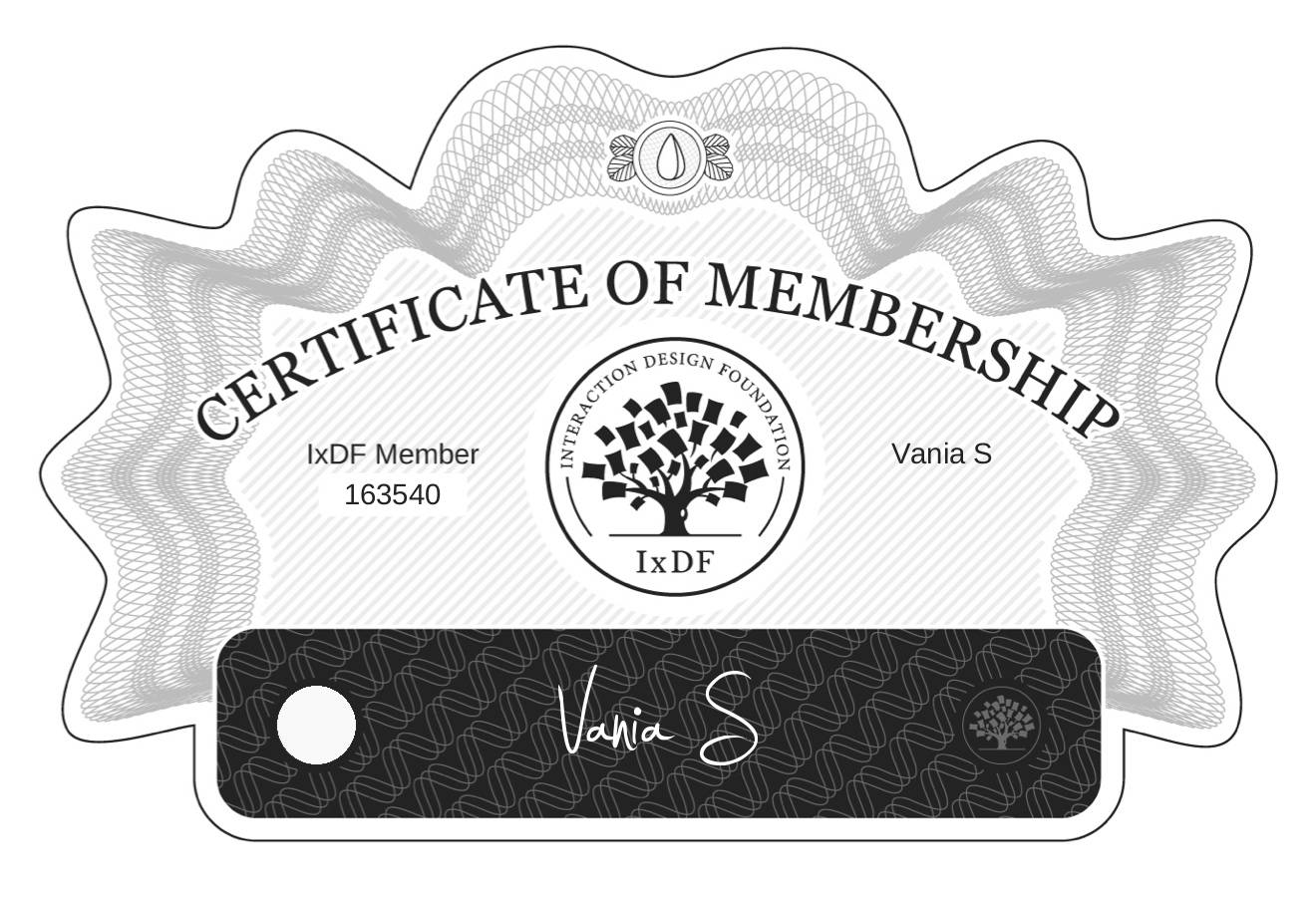 Certificate of Membership – Vania S