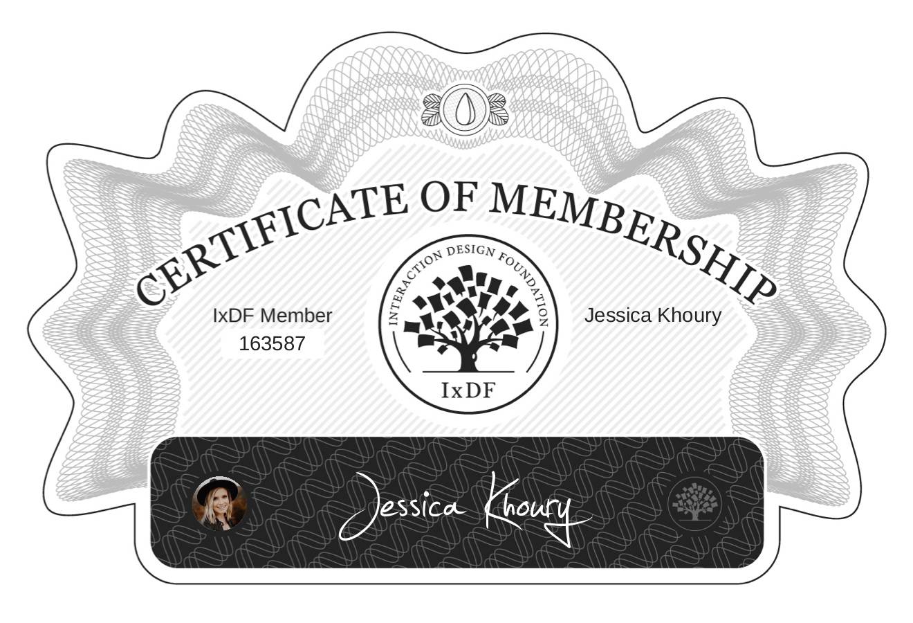 Certificate of Membership – Jessica Khoury