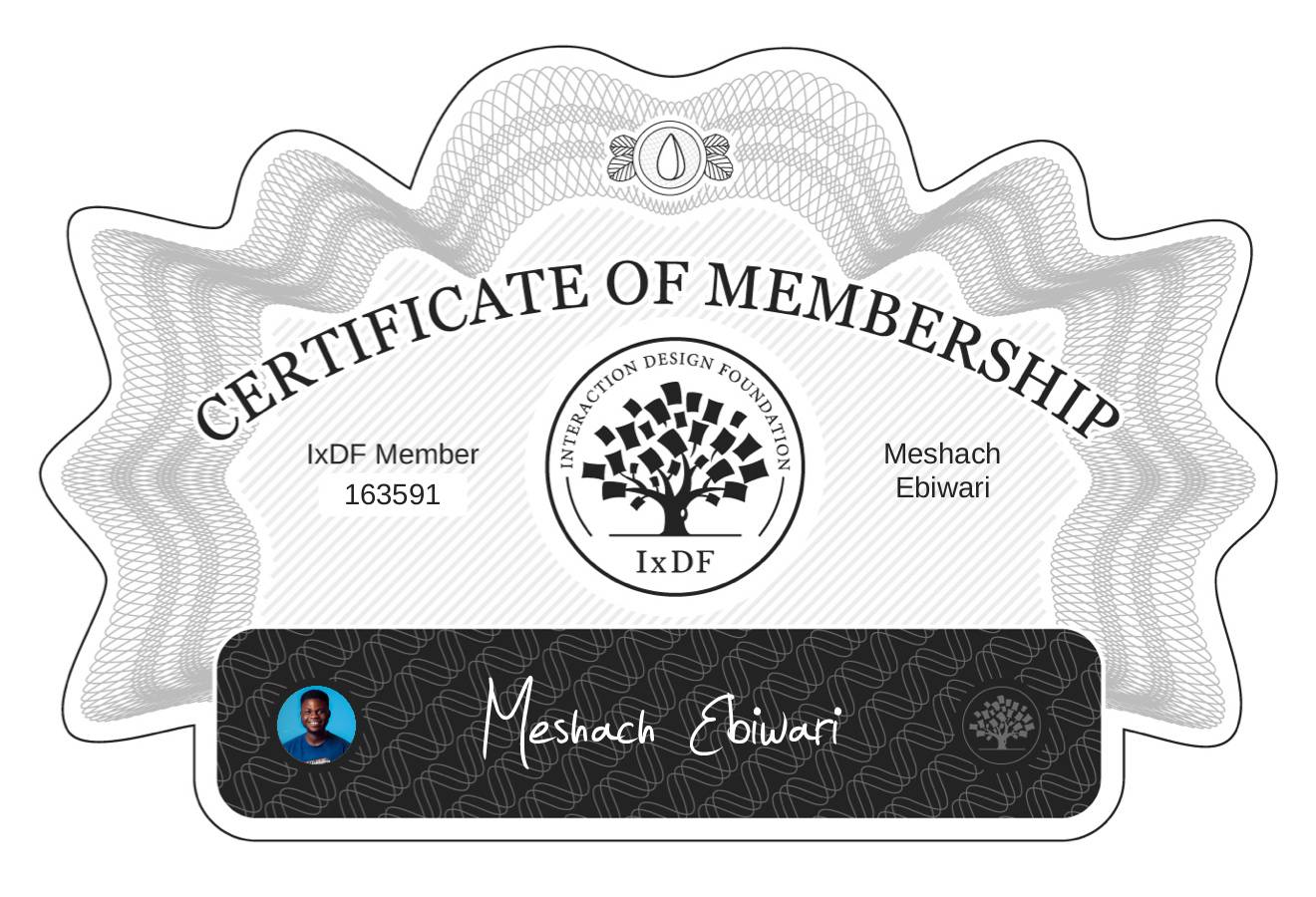 Certificate of Membership – Meshach Ebiwari