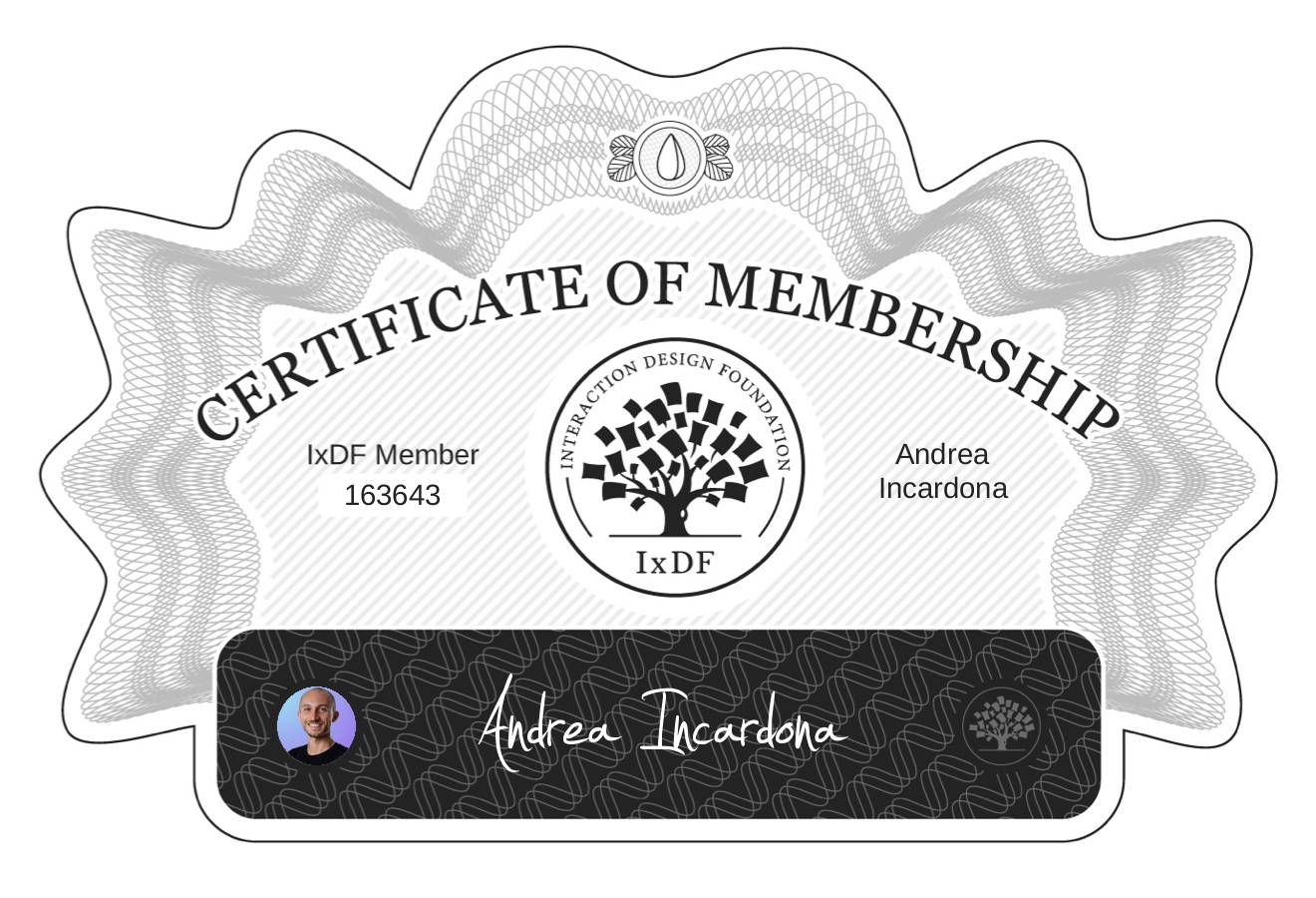 Certificate of Membership – Andrea Incardona