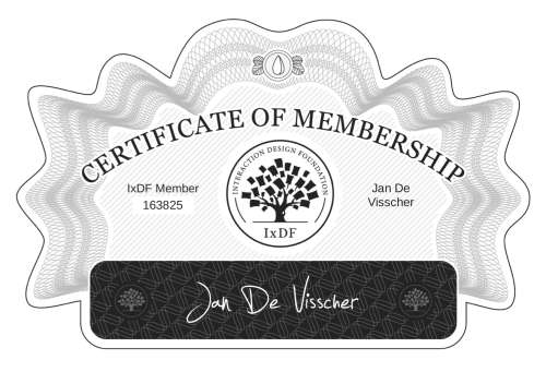 Certificate of Membership – Jan De Visscher