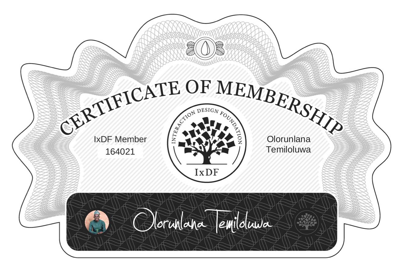 Certificate of Membership – Olorunlana Temiloluwa