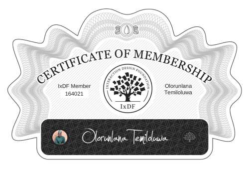 Certificate of Membership – Olorunlana Temiloluwa