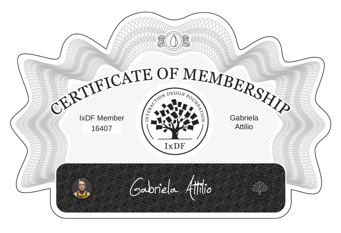 Certificate of Membership – Gabriela Attilio