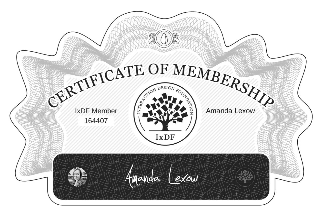 Certificate of Membership – Amanda Lexow