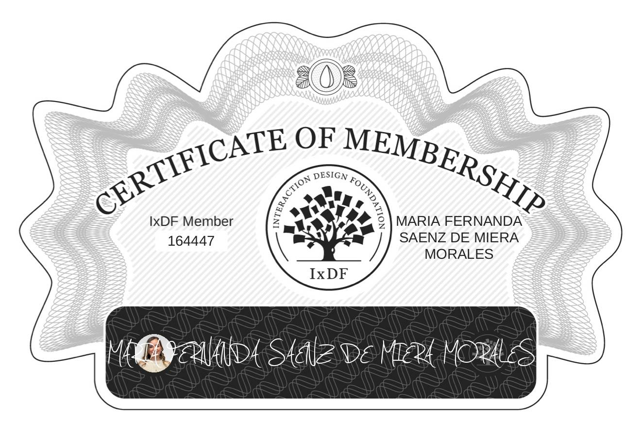 Certificate of Membership – MARIA FERNANDA SAENZ DE MIERA MORALES